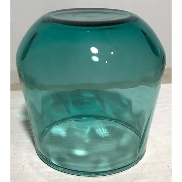 Aqua Glass Tumbler 3” Tall & 3.5" Diameter - Picture 2 of 5